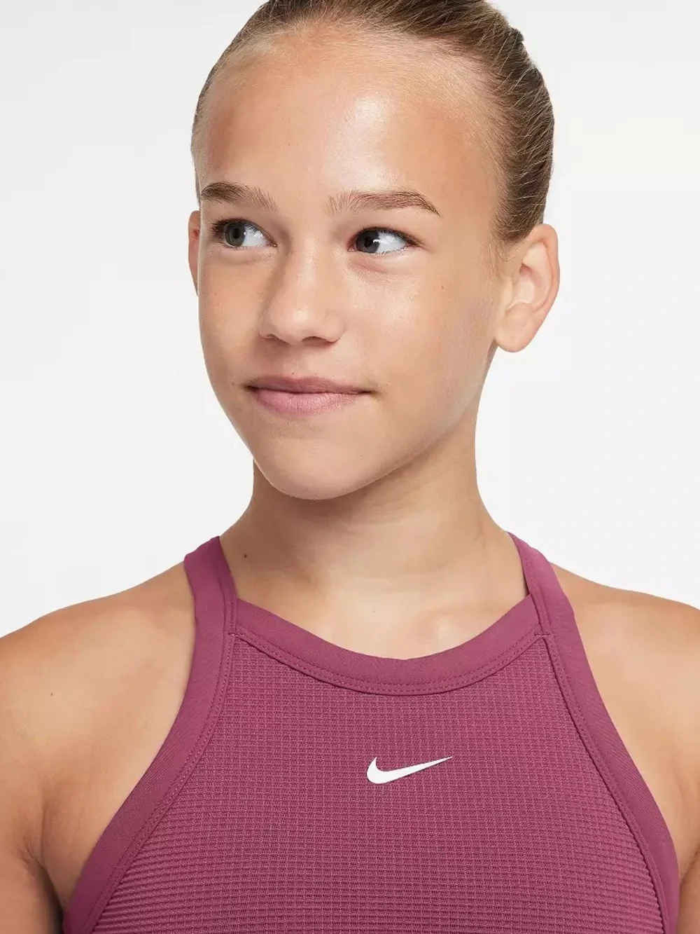 NWT Nike Girls' High-Neck Bra Tank Top | SWEET BEET/WHITE | Size L